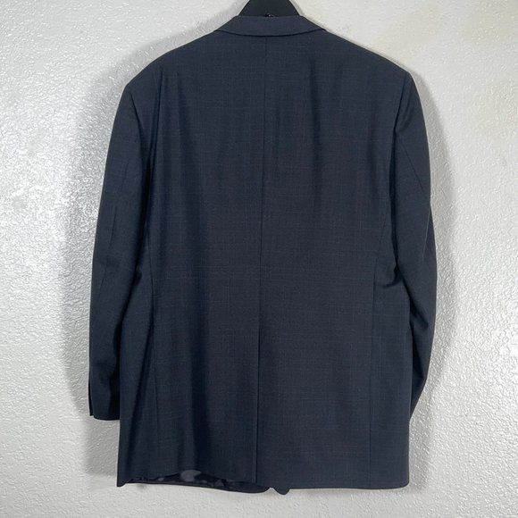 Hart Schaffner Marx Gold Trumpeter Wool Blazer in Charcoal Check Men's Size 46R - Picture 6 of 9
